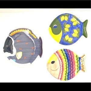 Studio Nova Colorful Fish Wall Plates (Set of 3)